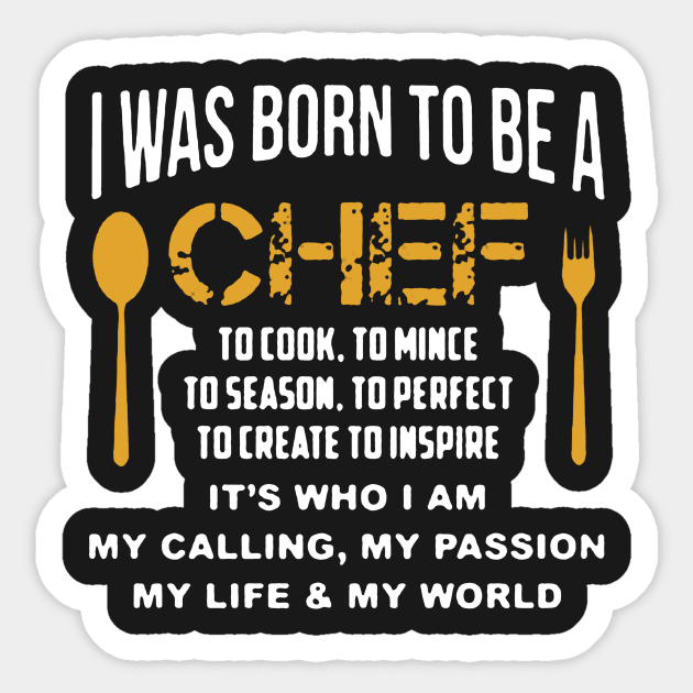 Born To Be A Chef Sticker by babettenoella